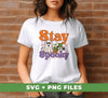 Stay Spooky, Groovy Halloween, Boo With Flower, Digital Files, Png Sublimation