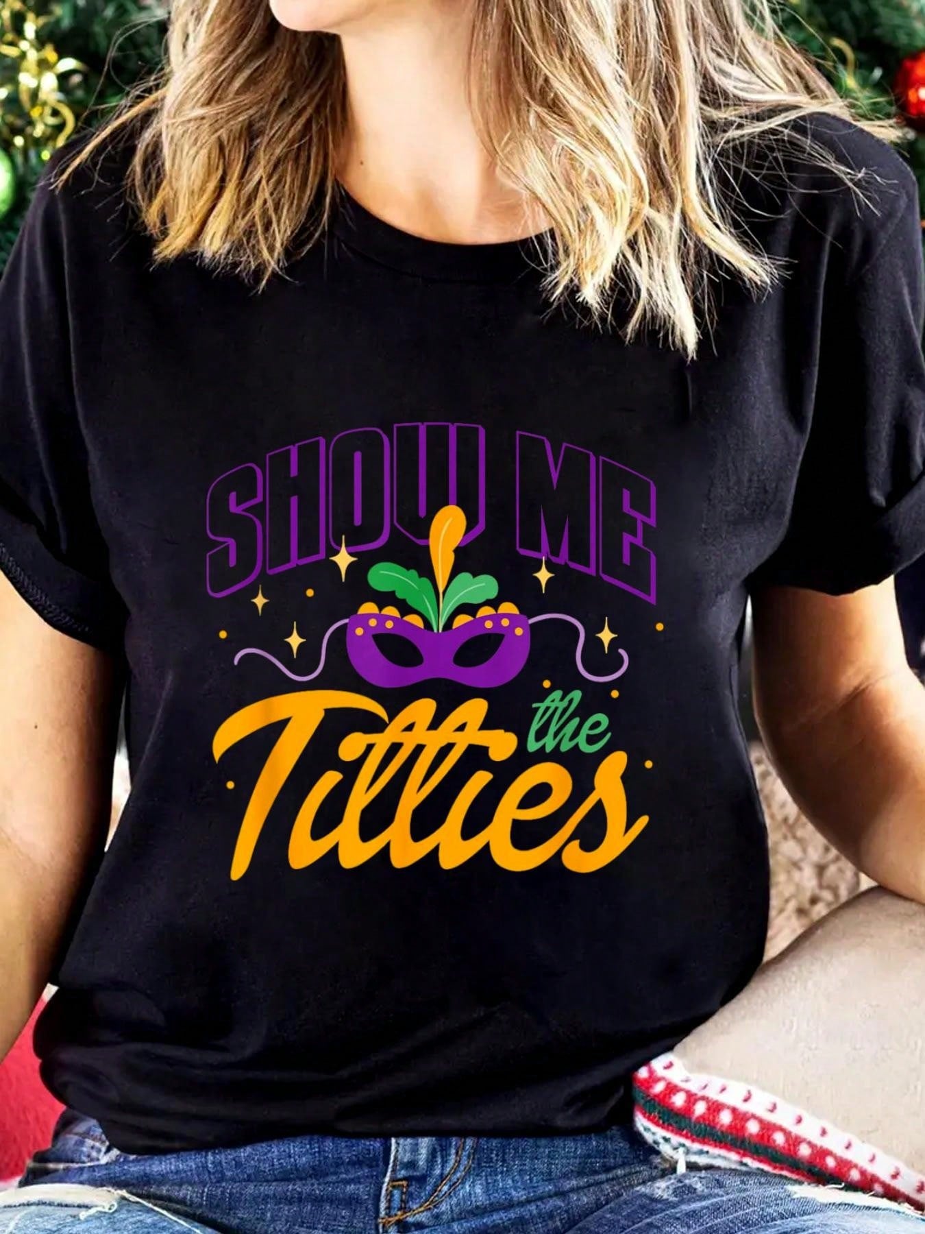 Get ready to "let the good times roll" in our stylish cotton Festival t-shirt! Show off your festive spirit with this Mardi Gras themed shirt. Made with soft and breathable cotton, it's perfect for all-day wear at the festival. Don't miss out on this fun and quirky top!