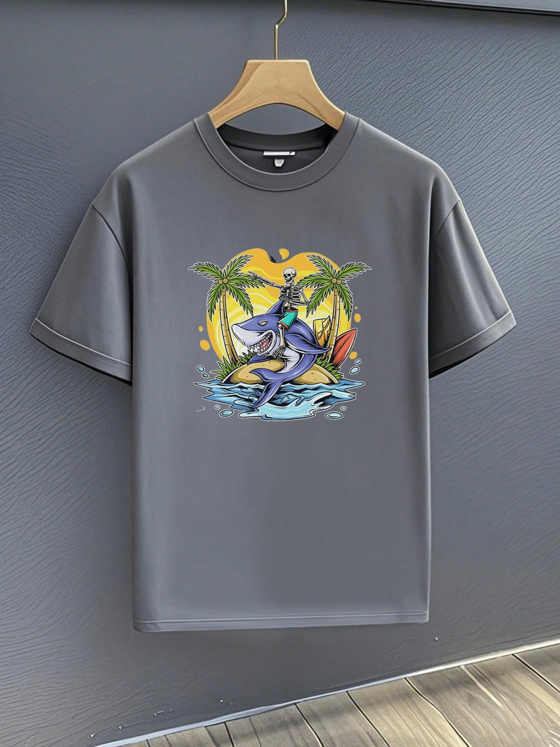 Ride the waves in style with our Skeleton Shark Surf Tee! Made with heavyweight cotton, this beachwear offers ultimate comfort while you catch some gnarly waves. And with a playful design featuring a skeleton shark, you'll definitely make a splash at the beach. Don't miss out on this unique and comfortable tee!