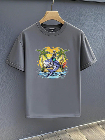 Ride the waves in style with our Skeleton Shark Surf Tee! Made with heavyweight cotton, this beachwear offers ultimate comfort while you catch some gnarly waves. And with a playful design featuring a skeleton shark, you'll definitely make a splash at the beach. Don't miss out on this unique and comfortable tee!