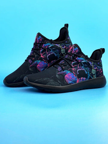 Skull & Crow Women's Slip-On Sneakers provide lightweight, durable, and comfortable footwear for casual running. With their unique design featuring skulls and crows, these sneakers are a stylish addition to any wardrobe. Perfect for everyday wear or light exercise, they are a must-have for fashion-forward individuals.