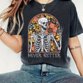 Upgrade your casual wardrobe with our Skull & Floral Fusion t-shirt. This stylish crew neck is perfect for spring/summer, with its unique design combining skulls and florals. Made for comfort and style, this t-shirt is a must-have addition to your fashion collection.