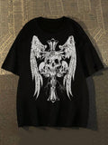 Unleash your edgy side with our Skull Wings Men's Graphic Tee. Made for those who dare to be different, this tee features a bold graphic of skull wings for a unique and daring look. Made with high-quality materials, this tee is comfortable and stylish. Embrace your edgy style today.