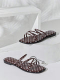 Step into summer with confidence in these sleek square toe slide sandals. The multi-strap design offers secure support while maintaining a modern, minimalist aesthetic perfect for any warm-weather occasion. Crafted for comfort and style, these versatile sandals transition effortlessly from casual outings to relaxed social gatherings. The structured square toe silhouette flatters the foot while the smooth slide construction makes them easy to slip on and off. 