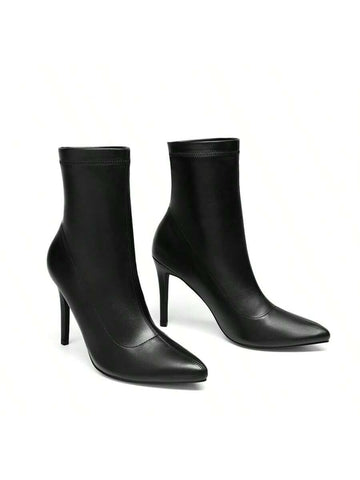 Step out with confidence in these sleek and sexy ankle booties designed to turn heads. Featuring a sharp pointed toe and a stiletto mid heel, they add a flirty lift to any outfit. Perfect for nights out or elevating your everyday look, these booties combine style and sass for a bold statement.