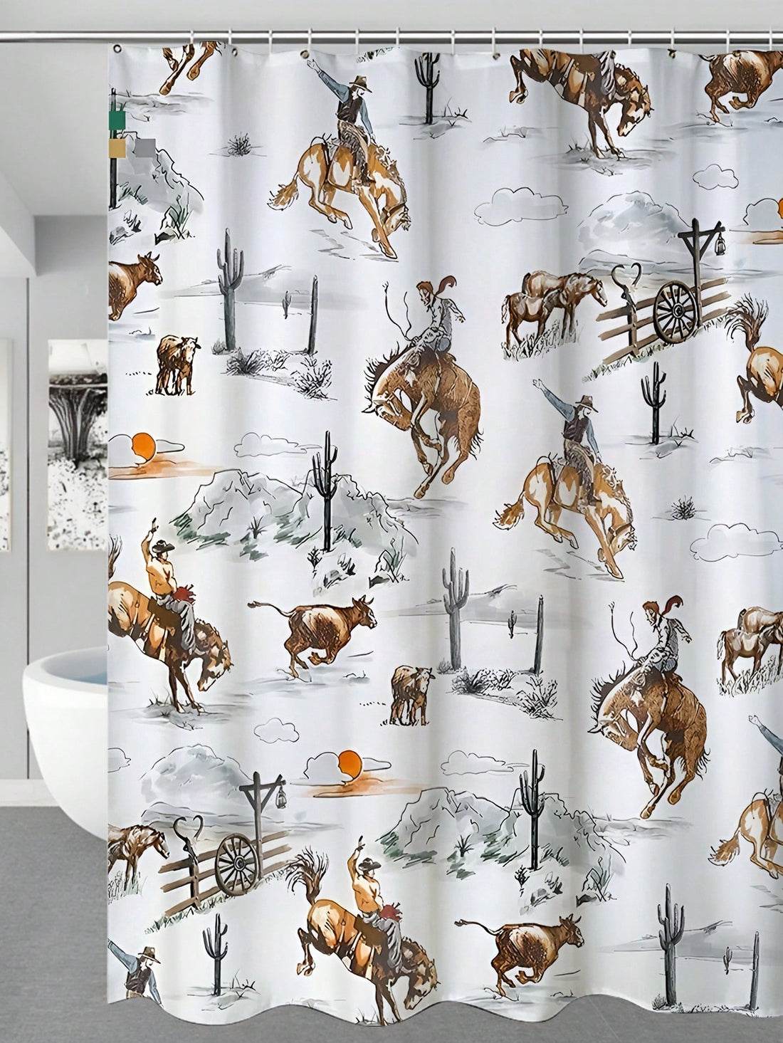 Transform your boring bathroom into a winter wonderland with our Snowy Horse Shower Curtain Set! With its water-resistant material and 12 included hooks, this stylish curtain will add a touch of whimsy to your daily routine. Upgrade your bathroom decor with this unique addition.