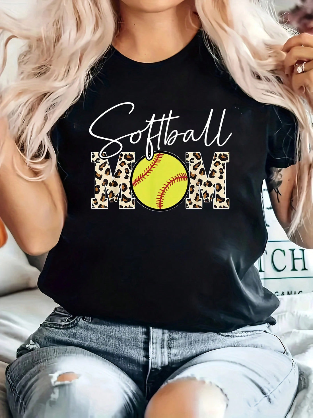 Be the cool mom at the softball games with this casual crew neck tee. Perfect for spring and summer, this top offers both comfort and style. Show off your love for your little athlete with this Softball Mom print t-shirt. (Score!)
