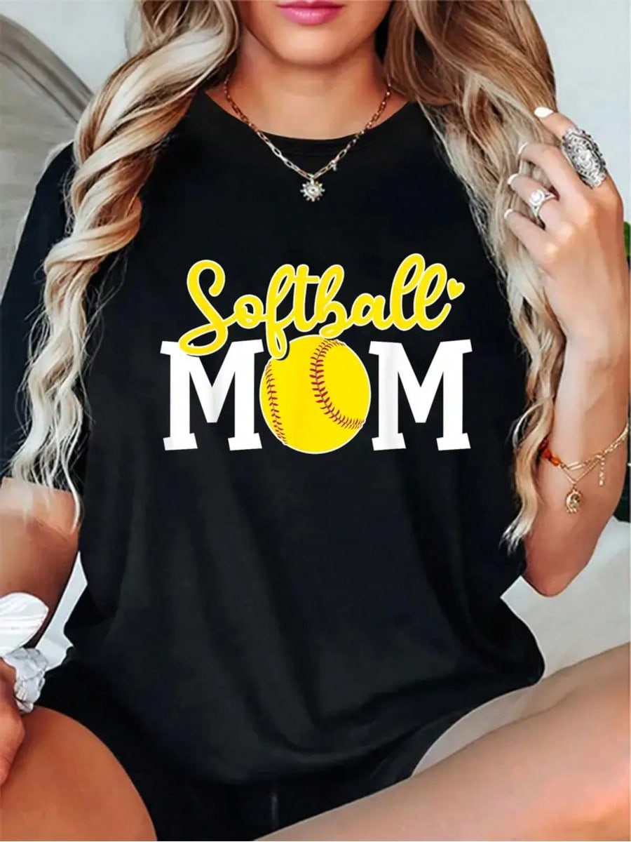 Show off your pride as a Softball Mom with this cute graphic tee! Perfect for casual summer days, this t-shirt is both comfortable and stylish. Get ready to turn heads and make a statement at the ballpark.