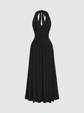 Step into the spotlight with this Solid Color V-Neck Backless Dress, designed to turn heads wherever you go. Its sleek silhouette and daring backless cut blend comfort with a touch of sass, making it perfect for everything from brunch dates to evening soirees. Feel confident, look fabulous, and let your playful side shine in effortless elegance!