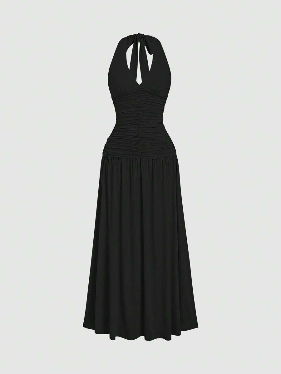 Step into the spotlight with this Solid Color V-Neck Backless Dress, designed to turn heads wherever you go. Its sleek silhouette and daring backless cut blend comfort with a touch of sass, making it perfect for everything from brunch dates to evening soirees. Feel confident, look fabulous, and let your playful side shine in effortless elegance!