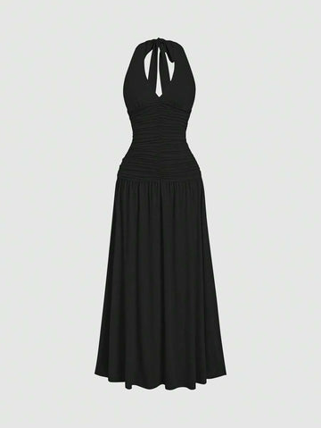 Step into the spotlight with this Solid Color V-Neck Backless Dress, designed to turn heads wherever you go. Its sleek silhouette and daring backless cut blend comfort with a touch of sass, making it perfect for everything from brunch dates to evening soirees. Feel confident, look fabulous, and let your playful side shine in effortless elegance!