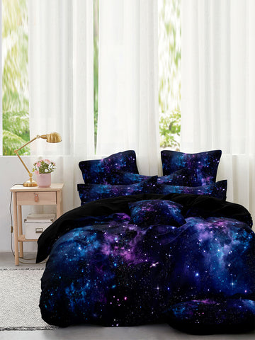 Transform your bedroom into a modern and dreamy space with our Space-Inspired Galaxy Duvet Cover Set. Featuring a stunning galaxy print, this set is perfect for adding a touch of celestial magic to any bedroom. Made with high-quality materials, it provides both style and comfort for a restful night's sleep.