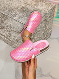 These Sparkle and Shine plush slip-on flats provide ultimate holiday comfort, perfect for indoor and outdoor wear. Featuring a unique sparkle design, these casual yet stylish flats are a must-have for any woman's wardrobe. Stay comfortable and chic this holiday season with Sparkle and Shine.