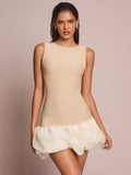 Turn heads at your next celebration in this dazzling mini dress that's pure party magic. Featuring eye-catching metallic glitter detailing and elegant ruffle mesh splicing, this dress delivers instant glamour for any festive occasion. The playful design combines shimmer with sophisticated construction, creating a look that's both fun and fabulous. Perfect for holiday parties, nights out, or any moment that calls for a little extra sparkle. Slip it on and let your confidence shine as bright as the dress itse
