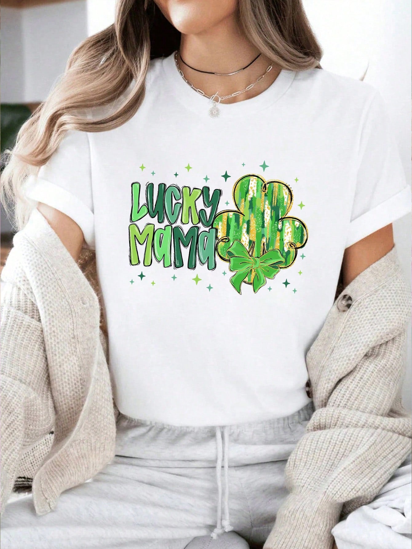 Add some sparkle to your St. Patrick's Day celebrations with our trendy Sparkling Clover Tee. This round neck t-shirt is perfect for those looking to add a touch of fun and style to their festivities. Stand out from the crowd with this must-have tee!