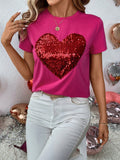 Spread the love with our Sparkling Love t-shirt! This heart-shaped sequin pink t-shirt is the perfect outfit for Valentine's Day. With sparkling sequins and a playful design, it's sure to make you stand out. Who needs cupid's arrow when you've got this shirt? (but we won't judge if you use both!)
