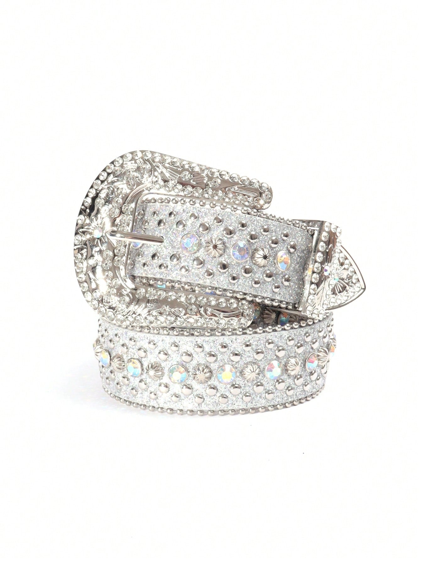Sparkle and shine in this luxurious rhinestone-studded western style belt. Made with high-quality crystal-embellished leather, this belt is perfect for both men and women. Elevate your wardrobe with a touch of opulence and sophistication.
