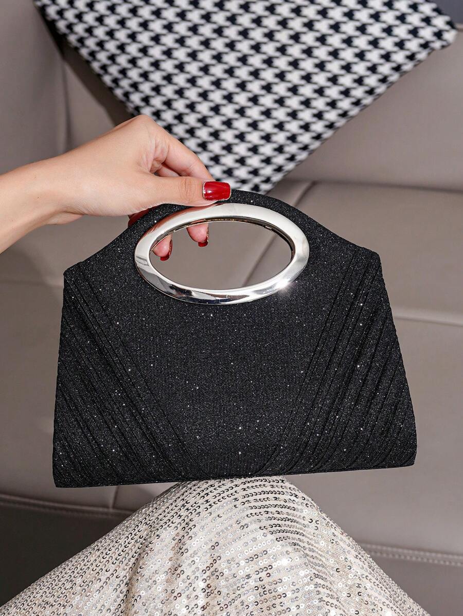 Add a dash of sparkle to your night with this Glitter Vincy Handbag Clutch. Its dazzling pleated design catches the light with every move, while the detachable shoulder strap lets you switch from chic clutch to hands-free glamour in seconds. Perfect for making an elegant statement wherever you go!