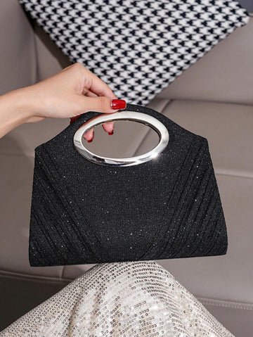 Add a dash of sparkle to your night with this Glitter Vincy Handbag Clutch. Its dazzling pleated design catches the light with every move, while the detachable shoulder strap lets you switch from chic clutch to hands-free glamour in seconds. Perfect for making an elegant statement wherever you go!