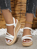 Elevate your summer style with our Sparkling White Braided Strap Wedge Sandals! Designed for young and casual adventures, these sandals feature a stylish braided strap and a comfortable wedge heel. Perfect for any summer occasion, these sandals will add a touch of sparkle to your outfit.