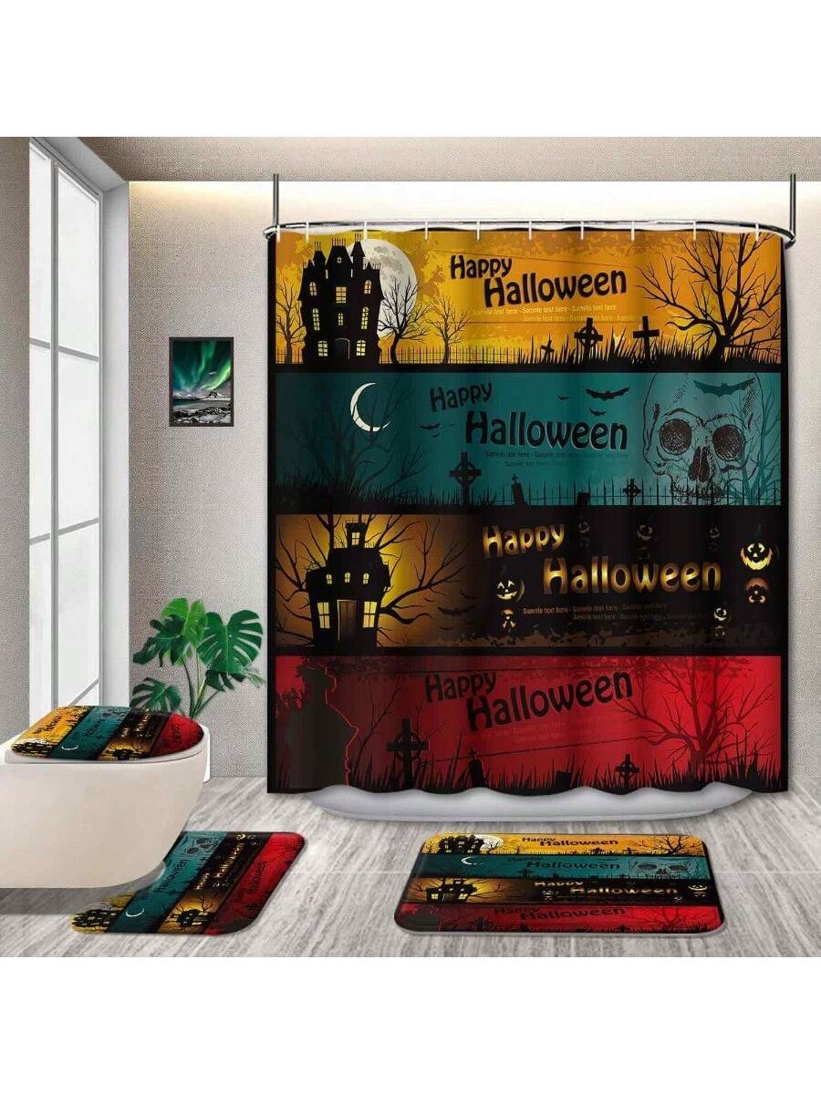 Get your bathroom ready for Halloween fun with this Spooktacular 4-piece shower curtain set! Featuring a festive curtain, non-slip rugs, and matching accessories, it’s the perfect way to add spooky charm and keep things safe during your Halloween parties. Easy to install and sure to delight guests of all ages!