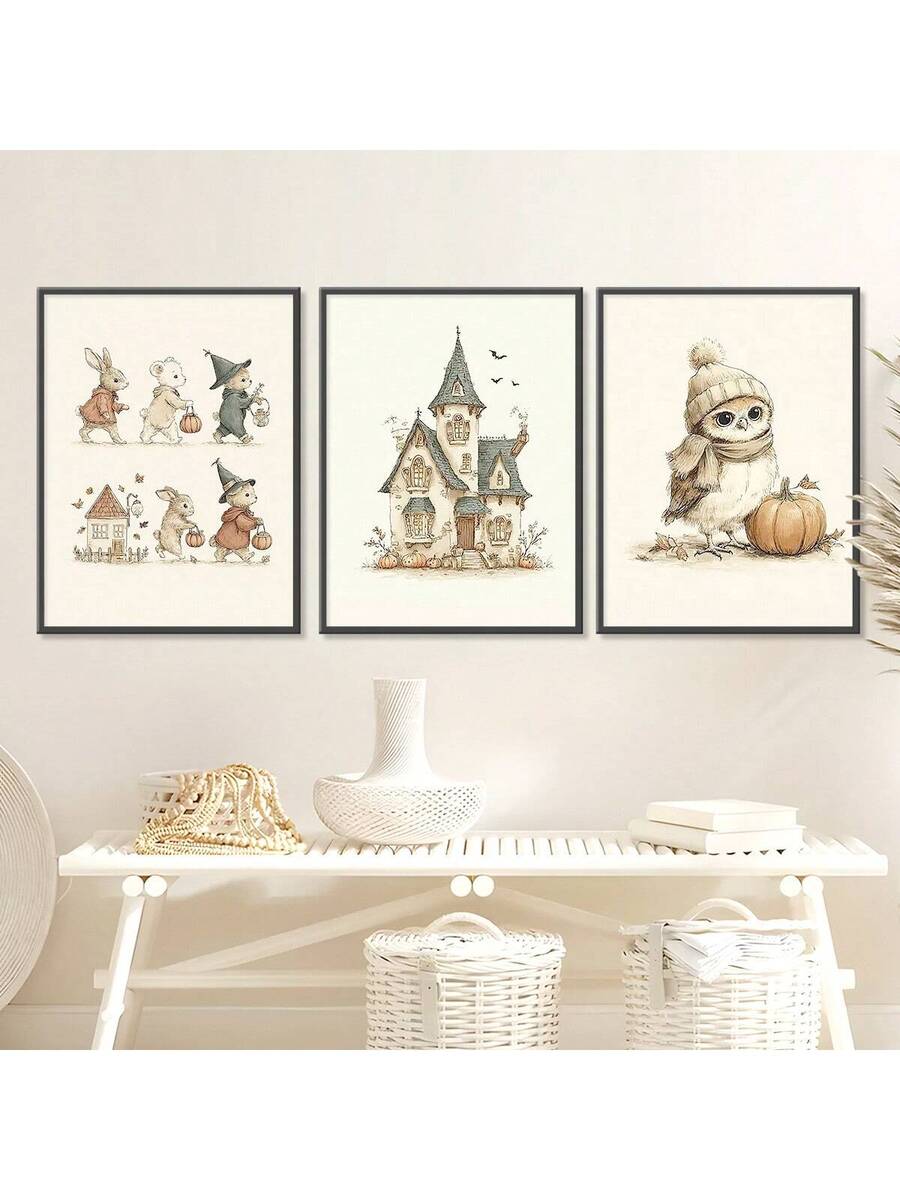 Add a touch of eerie charm to your space with this 3-piece vintage skeleton wall art set. Perfect for Halloween, each piece features spooky, timeless illustrations that bring a playful yet haunting vibe to your home. Hang them together for a striking focal point that captures the spirit of the season with a classic twist.