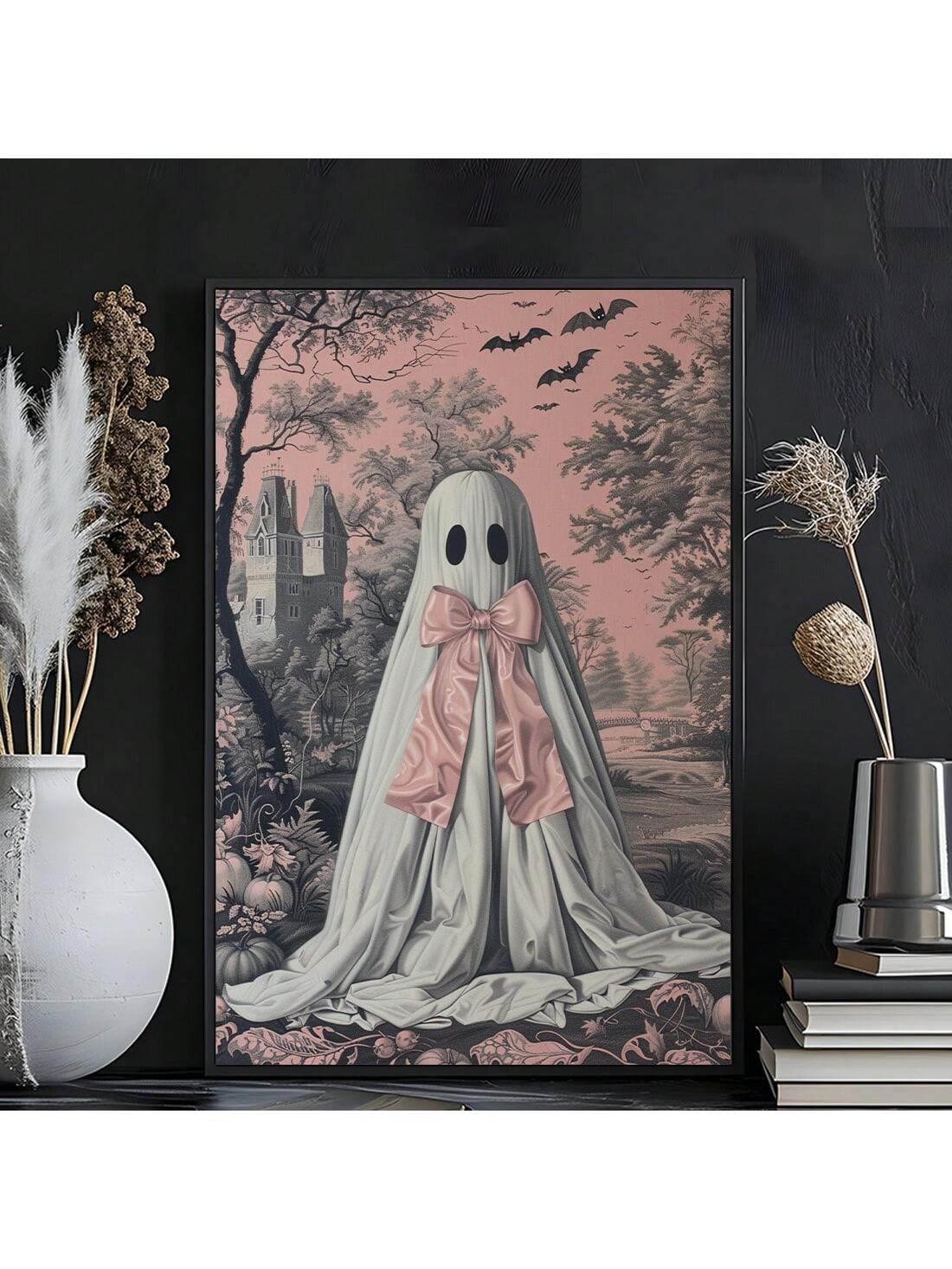 Add some spooky chic to your home decor with our Lolita Ghost Halloween Fashion Canvas Poster. Made with high-quality materials, this poster features a stylish design that will elevate any room. Perfect for the upcoming holiday, this poster will add a touch of Halloween charm to your home.