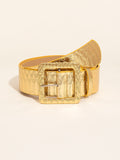 Add a touch of spooky-chic style to your Halloween party outfit with our Snakeskin Embossed Square Buckle Belt. Made with high-quality material, this belt features a unique snakeskin embossed design that is sure to make a statement. Pair it with your favorite costume or everyday attire for an extra dose of Halloween flair.