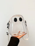 Introducing Spooky Chic's Transparent Ghost Shape Shoulder Bag! Perfect for parties and vacations, this unique bag adds a touch of playfulness to any outfit. Its transparent design and ghost shape make it stand out from the crowd. A must-have accessory for the stylish and adventurous woman.