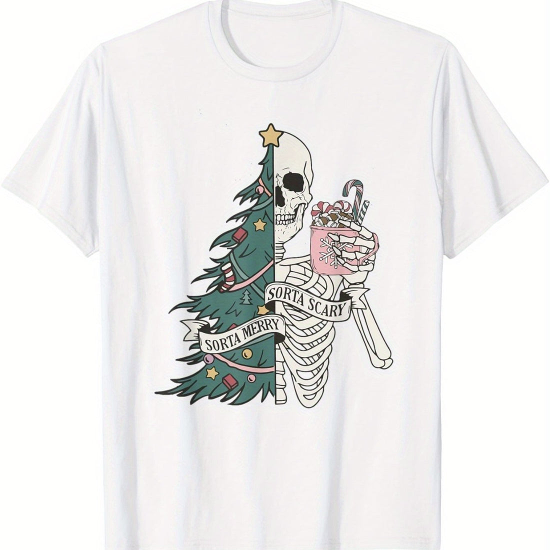 Experience the perfect blend of festive and frightening with our Spooky Christmas Vibes t-shirt! Get into the holiday spirit with a playful twist, featuring a merry skeleton Xmas tree design. Show off your unique style and spread holiday cheer with this must-have addition to any spooky wardrobe.