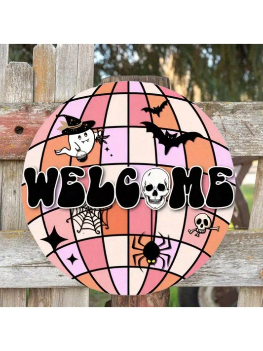 Welcome your guests with spooky elegance this Halloween with our Metal Skull Disco Ball Welcome Sign. Made from high-quality materials, this sign features a unique combination of a classic skull design with a disco ball twist. Perfect for adding a touch of fun and festivity to your holiday decor.