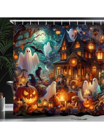 Transform your bathroom into a haunted haven with our Spooky Halloween Bathroom Set. Featuring a Pumpkin Ghost Shower Curtain and Magic Hat Decor, this set adds a touch of frightful fun to your daily routine. Made with quality materials, this set is sure to impress your guests during the witching season.