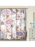 Add a spooky touch to your bathroom with our Spooky Shower: Halloween Cartoon Ghosts and Pumpkins Shower Curtain. Made with high-quality materials, this shower curtain features an eye-catching design of ghosts and pumpkins, perfect for the Halloween season.