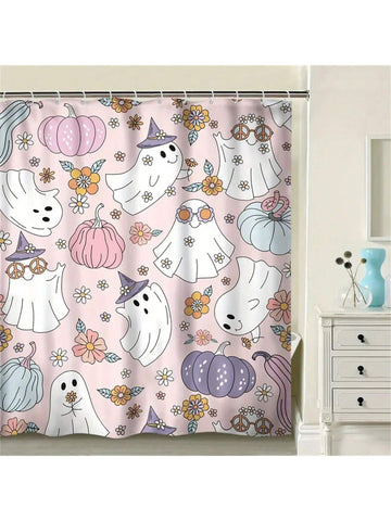 Add a spooky touch to your bathroom with our Spooky Shower: Halloween Cartoon Ghosts and Pumpkins Shower Curtain. Made with high-quality materials, this shower curtain features an eye-catching design of ghosts and pumpkins, perfect for the Halloween season.