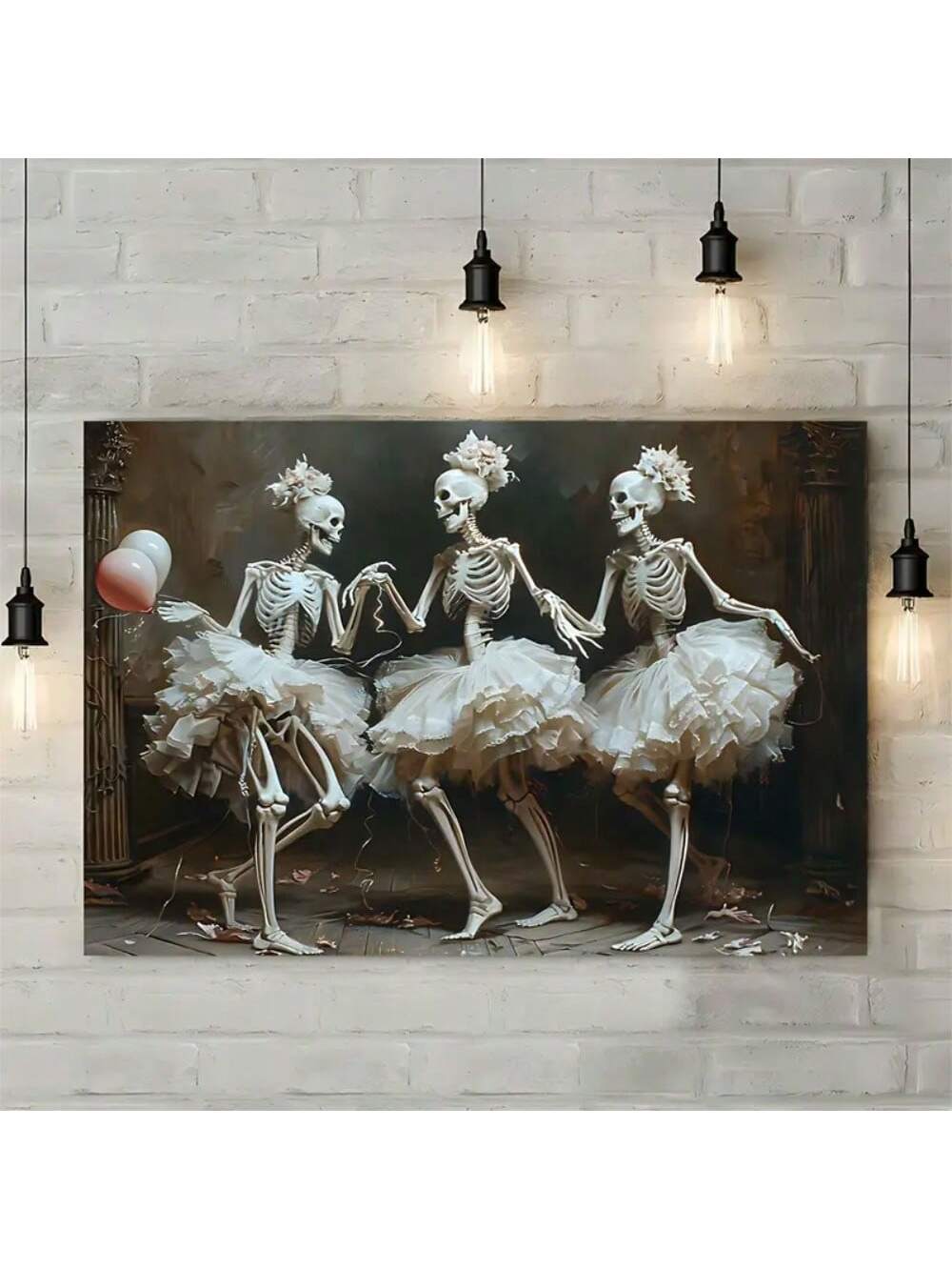 Add a touch of spookiness to your home with our Spooky Skeleton Wall Art. Perfect for any room, this piece is sure to elevate your Halloween decor. Crafted with intricate details, it's a must-have for the holiday season. Guaranteed to impress guests and create a festive atmosphere.