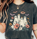 Welcome to the spooky season with our Spooky Specter Style Halloween Ghost Print Crew Neck T-Shirt for Women! Made with soft and comfortable fabric, this t-shirt features a unique ghost print design that is perfect for any Halloween occasion. Keep the scares stylish with our T-shirt.