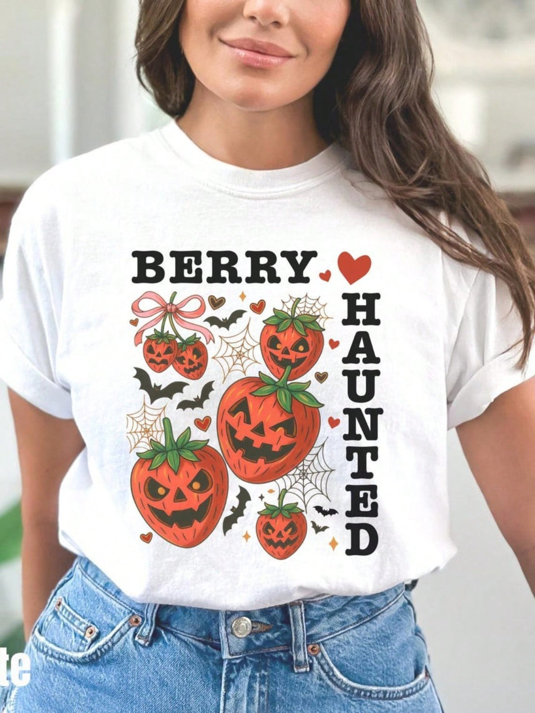 Celebrate Summerween with the Spooky Strawberry Coquette T-shirt, a playful twist on Halloween fun. Featuring a vibrant strawberry design with a spooky flair, this tee blends festive spirit and fruity charm. Perfect for those who want a unique, light-hearted Halloween look during the summer season. Made from comfortable fabric, it offers an easy, stylish way to stand out at any Summerween gathering.