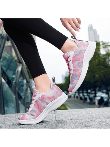 Expertly designed for the active woman, our Spring Camouflage Running Shoes combine lightweight construction and a breathable mesh upper for maximum comfort and performance. Whether you're hitting the trails or running errands, these shoes provide the support and ventilation you need to keep moving. 