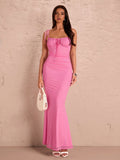 This playful pink mermaid hemline slip dress is the perfect choice for Valentine's Day or any romantic occasion. The spring-inspired color adds a touch of sweetness, while the mermaid hemline adds a flirty touch. The slip-style design is both comfortable and alluring. Be the belle of the ball in this spring pink dress!