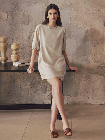 casual spring mini dress Fesfesfes Spring Dresses for Women Square Collar Vintage Floral Print Spring Short Sleeve Beach Mini Dress