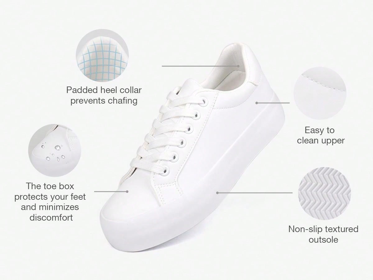 Elevate your style this spring with our White Floral Lace-Up Walking Shoes. With their delicate floral design and comfortable lace-up fit, these shoes are perfect for any outdoor activity. Stay on-trend and comfortable with every step, while enjoying the benefits of a stylish and supportive shoe.