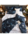 This duvet cover set features a beautiful starry sky star pattern, adding a touch of celestial elegance to your bedding collection. With a soft and comfortable material, you will drift off into a peaceful and dreamy sleep, surrounded by the stars. Elevate your bedroom with this timeless and graceful addition.