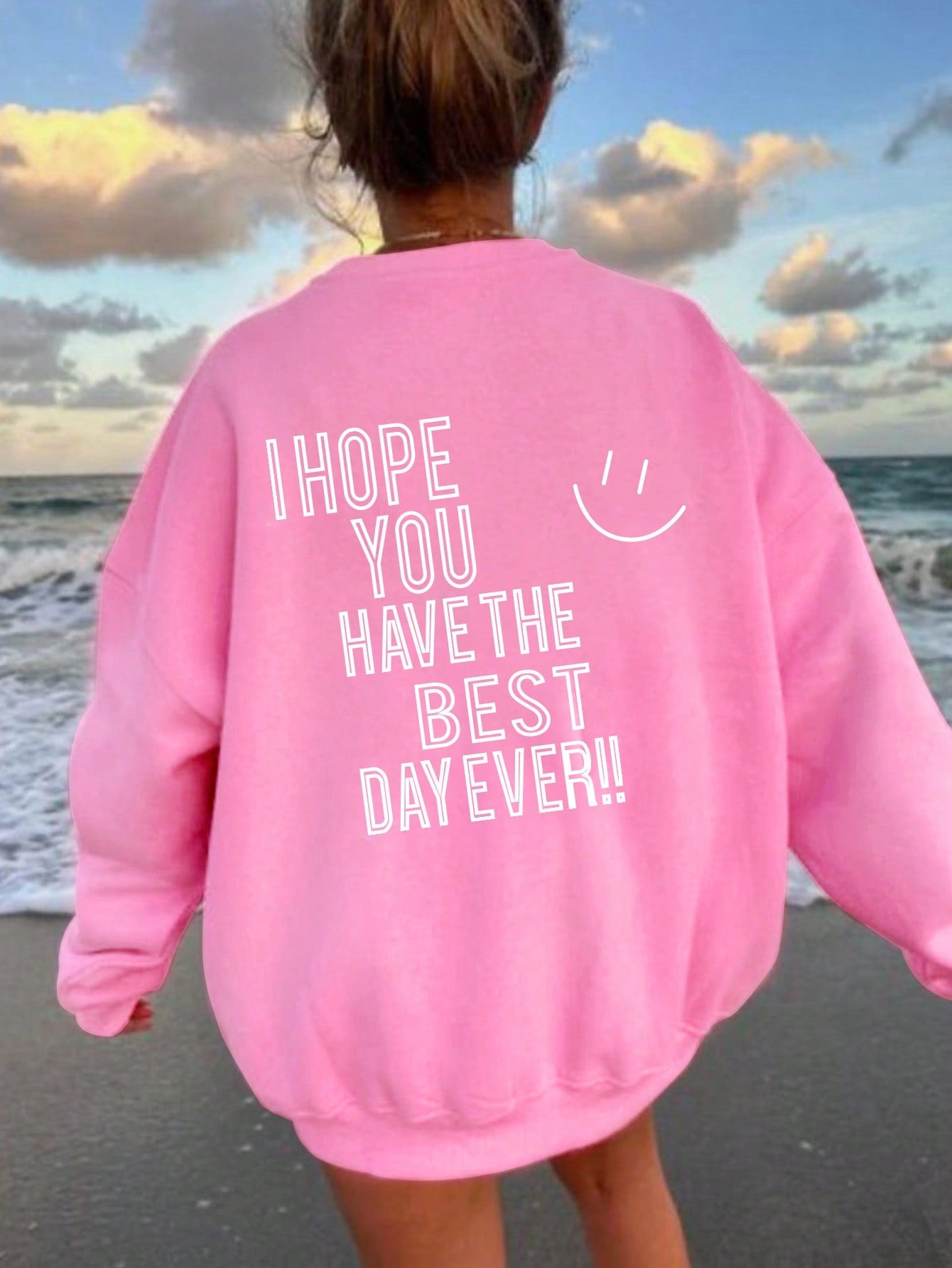 Stay cozy and inspired with our 'Best Day Ever' printed sweatshirt. Made from high-quality materials, this sweatshirt is perfect for staying warm and stylish on any occasion. The inspirational design will keep you motivated and uplifted throughout the day. Get ready for your best day ever with this must-have addition to your wardrobe.