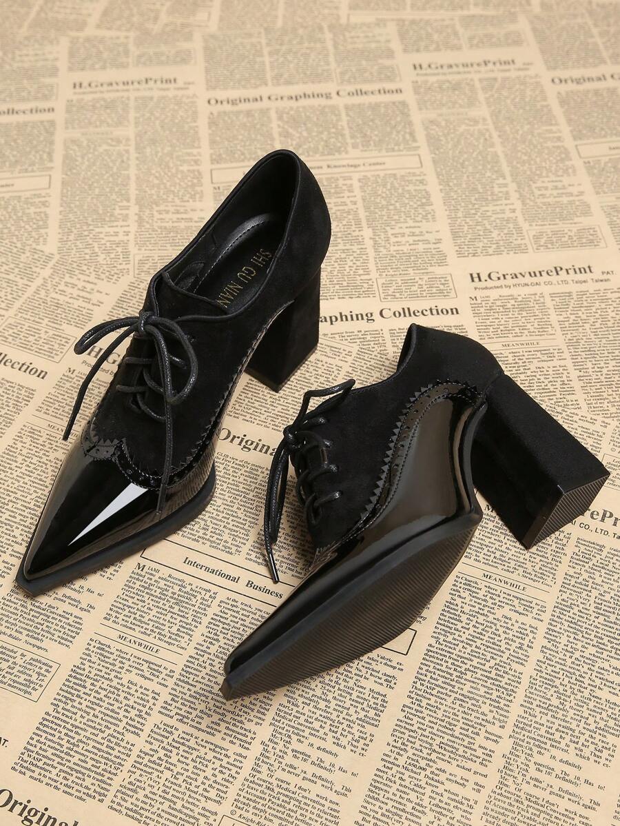 Lace up and own the season with these show-stopping ankle boots! Featuring a sharp pointed toe and sturdy chunky heel, they're the perfect blend of edge and comfort for autumn strolls and winter adventures. The classic lace-up design adds a touch of vintage charm while keeping your feet secure and supported. Whether you're pairing them with cozy sweaters, flowing dresses, or your favorite jeans, these boots deliver serious style points. Step confidently into fall and winter knowing you've got the footwear t