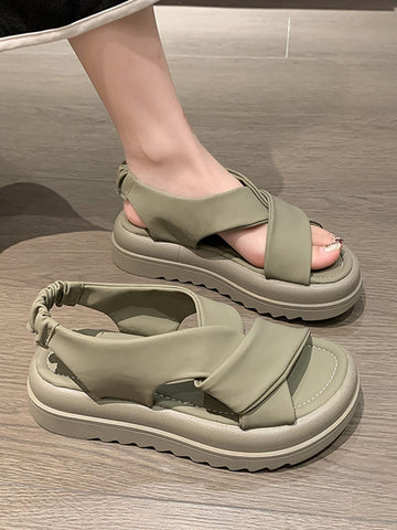 Step up your summer fashion game with our Chic Minimalist Flatform Slingback Sandals. These stylish and comfortable sandals are perfect for any summer occasion. With their sleek design and elevated platform, they will add a touch of elegance to any outfit. The slingback strap ensures a secure fit, making them perfect for all-day wear. Don't miss out on the perfect summer footwear!
