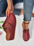 Stun in style with our Studded Elegance sandals. These Women's Red Wedge Heel Sandals are sure to turn heads. The studded design adds chic elegance to any outfit. With a comfortable wedge heel and beige cloth material, you'll feel confident and stylish all day long.