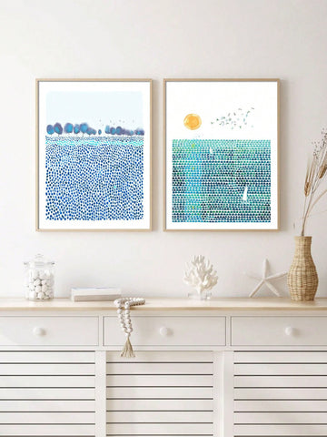 Transform your living space with this playful 2-piece abstract landscape canvas set! Bursting with springtime energy, these vibrant artworks add a splash of modern flair to any room. Perfect for creating a conversation-starting focal point that brightens your walls and lifts your mood. Your guests won't be able to look away!