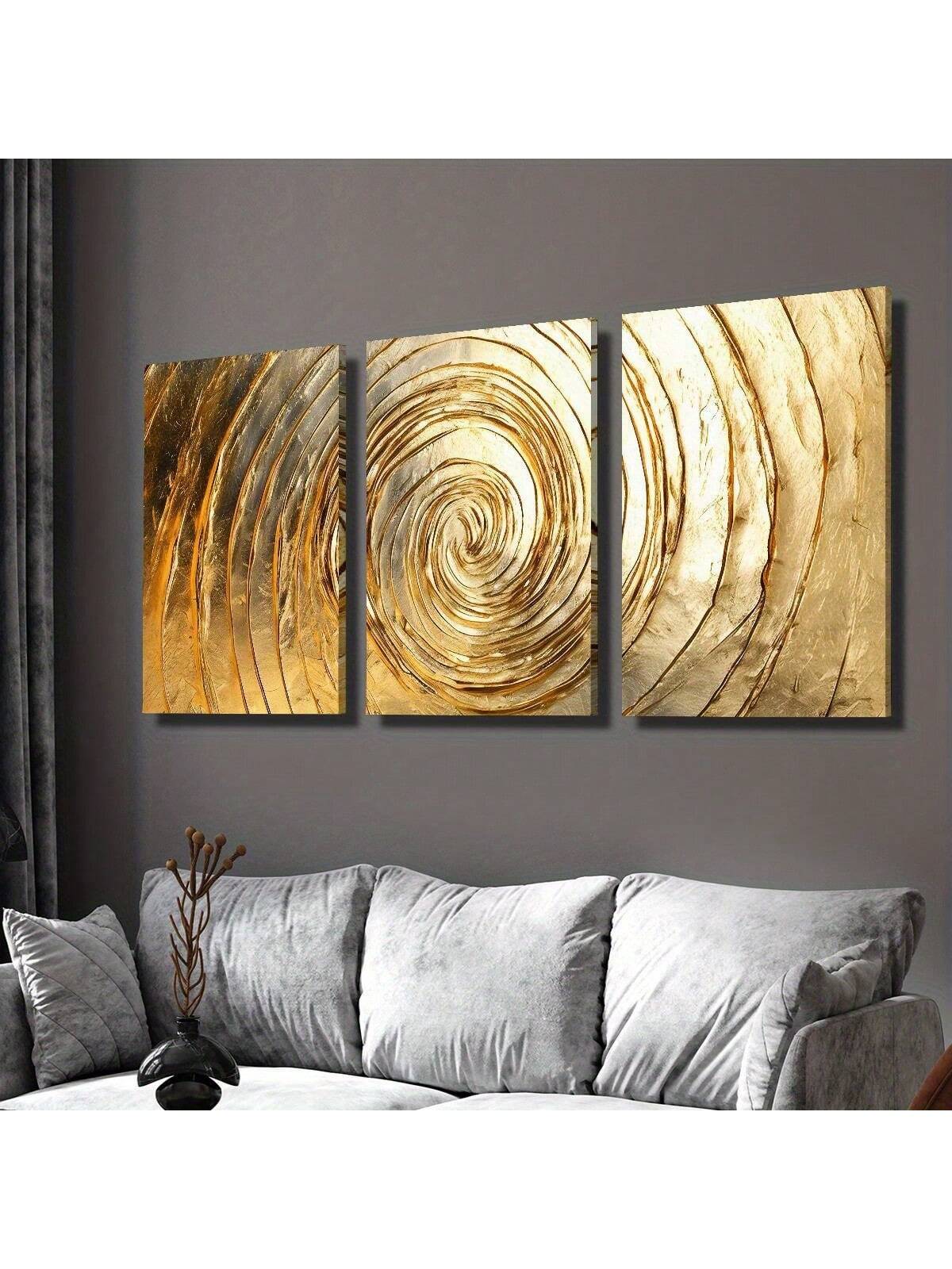 Brighten up your space with this dazzling 3-piece golden geometric canvas set! Each panel brings modern flair and a wink of glam, perfect for adding a splash of sparkle to your walls. Mix and match geometry with style and watch your room transform into an artful playground where sleek design meets golden charm. Let your walls do the talking!