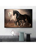 Bring bold elegance to your space with this stunning black and white horse oil painting on canvas. The dynamic contrast captures the majestic spirit of the horse, making it an eye-catching centerpiece. Perfect for horse lovers, it adds a touch of wild charm and artistic flair to any room. Whether as a gift or a personal treasure, this wall art promises to inspire and delight.