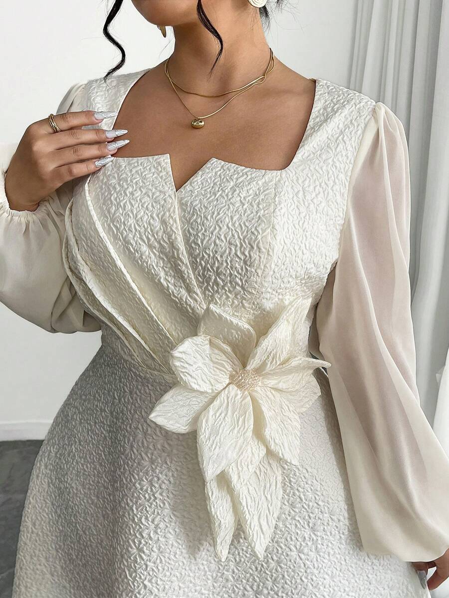 Embrace vibrant charm with this plus-size dress adorned in playful 3D floral accents. Designed to celebrate curves, it effortlessly blends style and elegance for any occasion. Feel confident and fabulous while turning heads with every step you take!